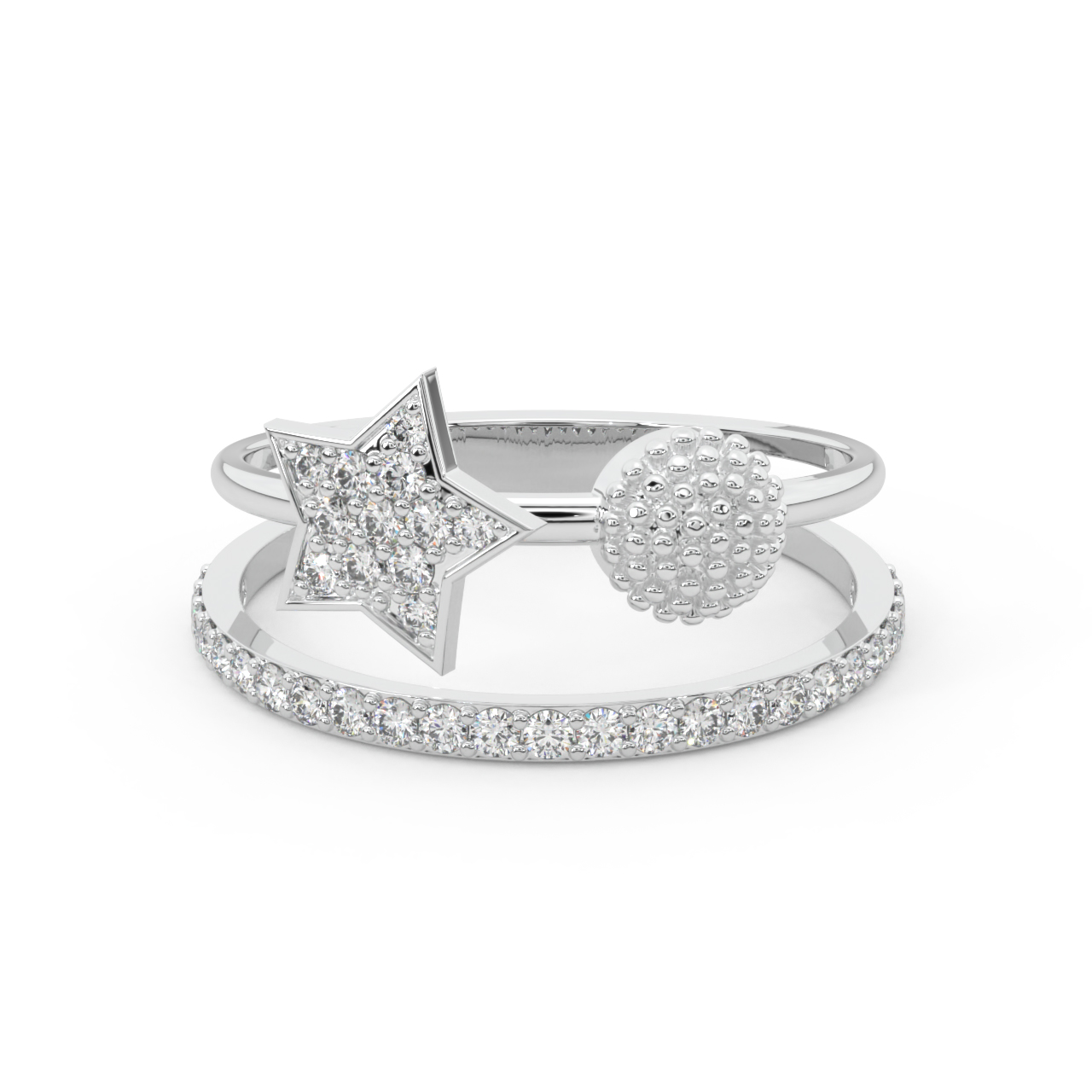 Sparkle Star Diamond Engagement Ring