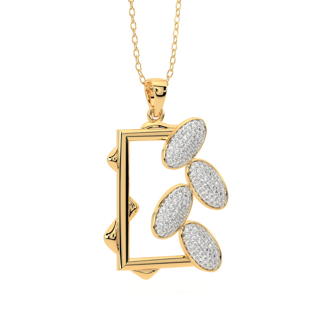 Stylish Windowpane Diamond Pendant