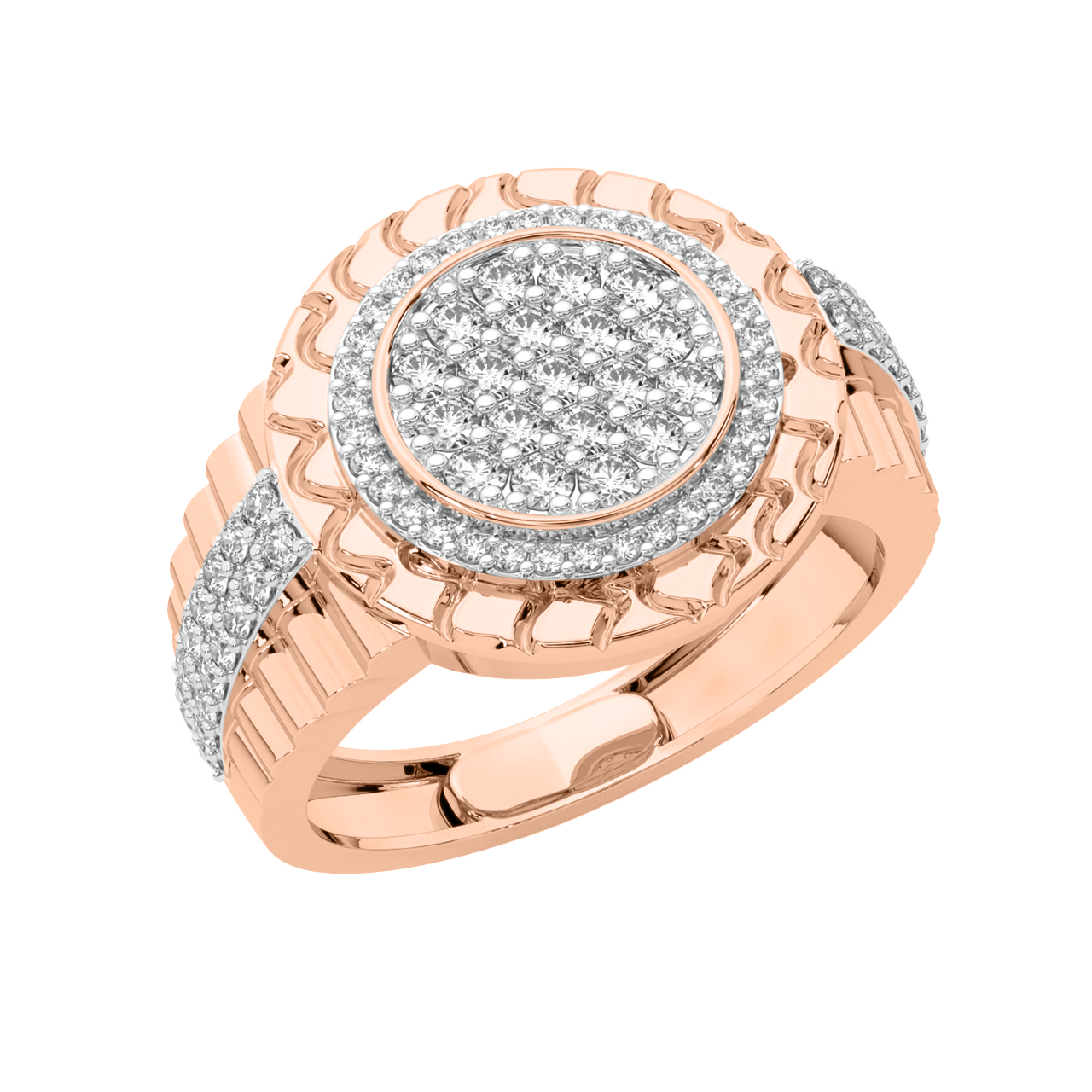 Floral Diamond Design Ring For Men