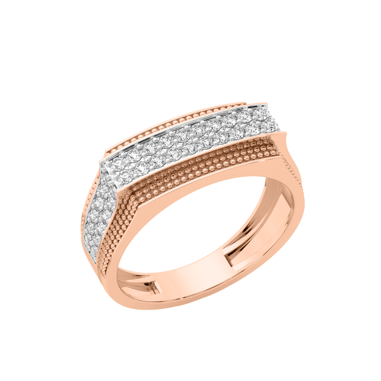 Geometric Diamond Ring For Men