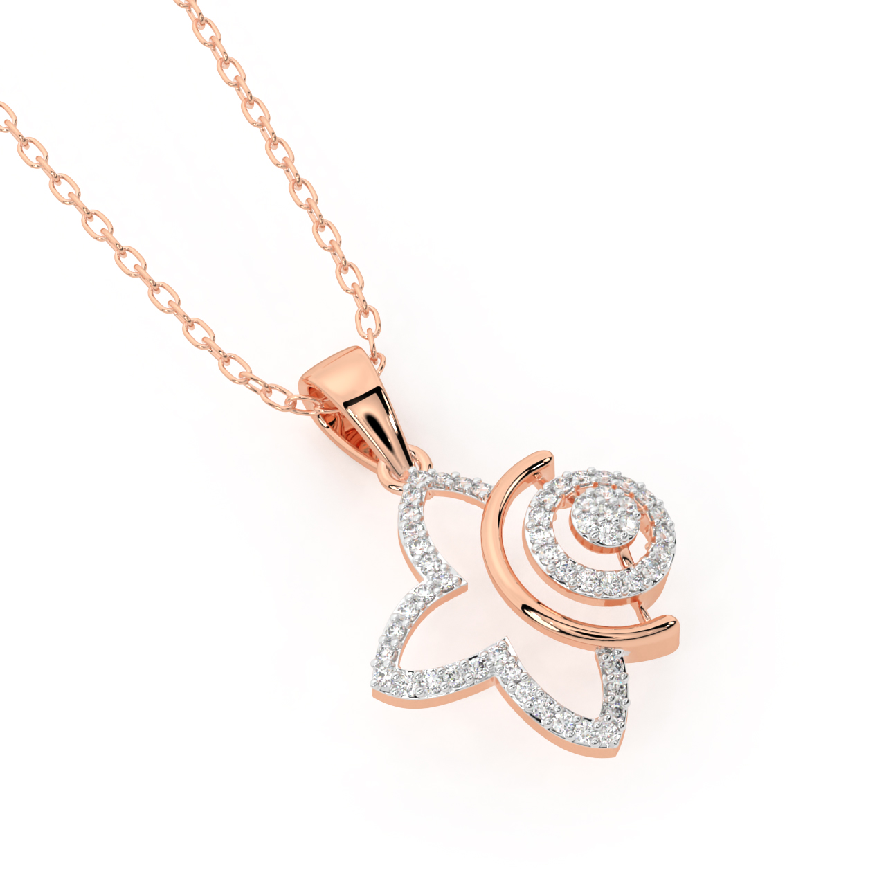 The Half Flower Diamond Pendant