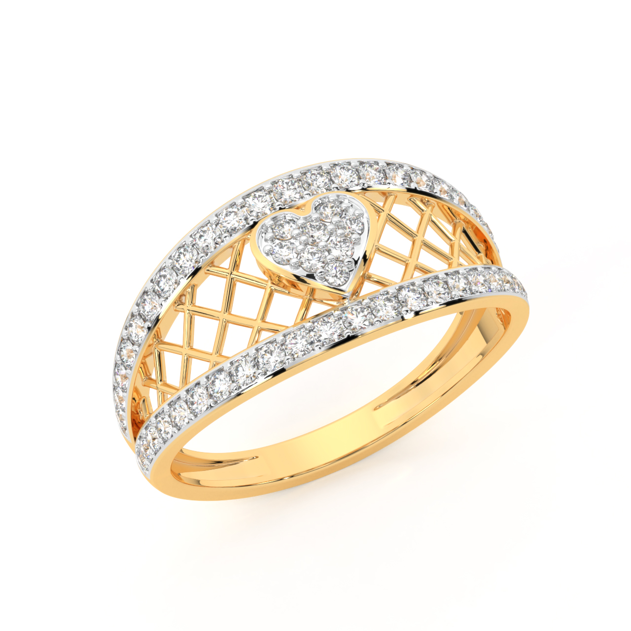 Heart Jaal Diamond Engagement Ring