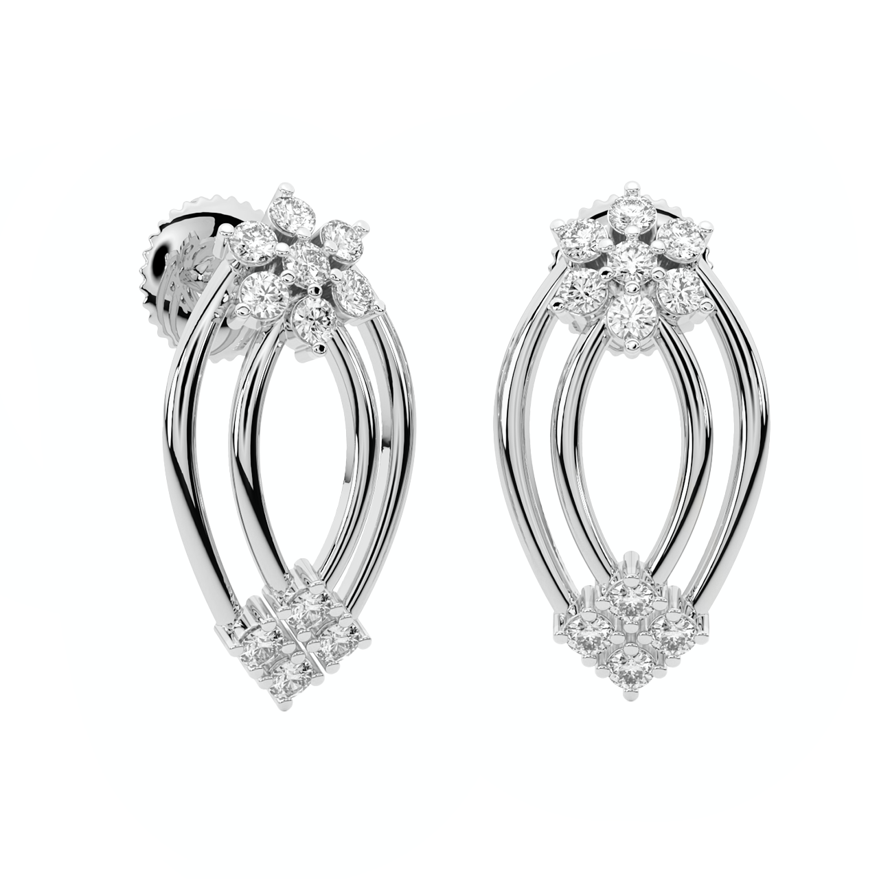Tozen Round Diamond Stud Earrings