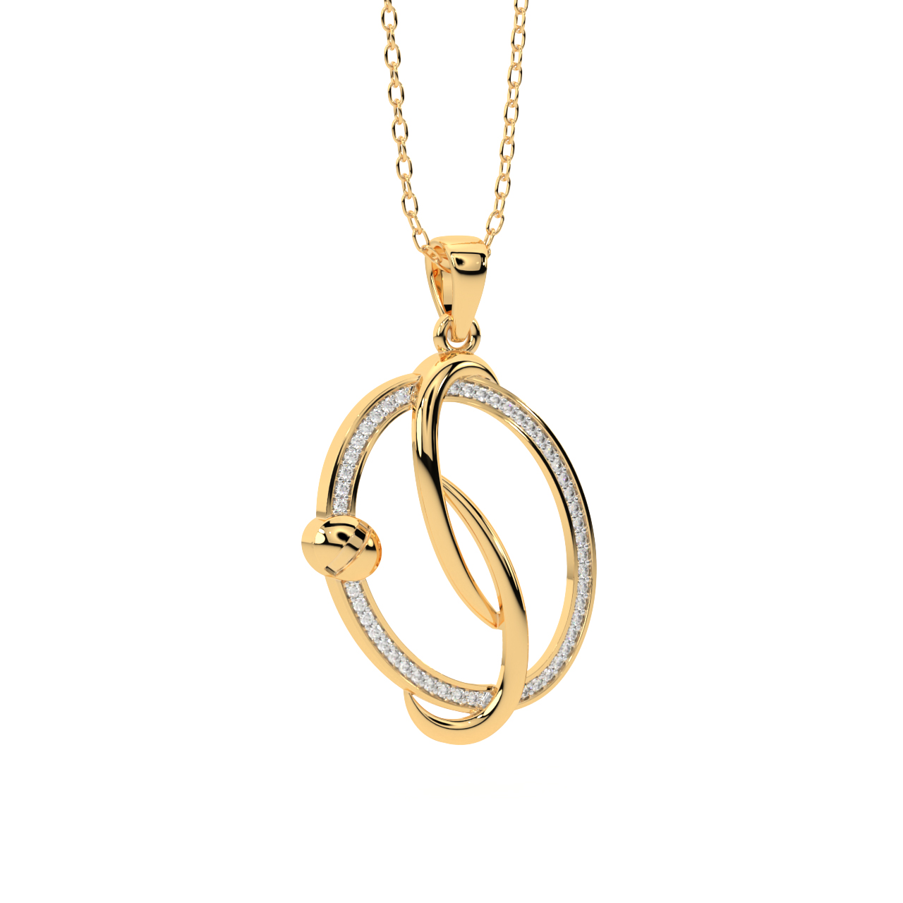 Evergreen Sheen Gold Diamond Pendant