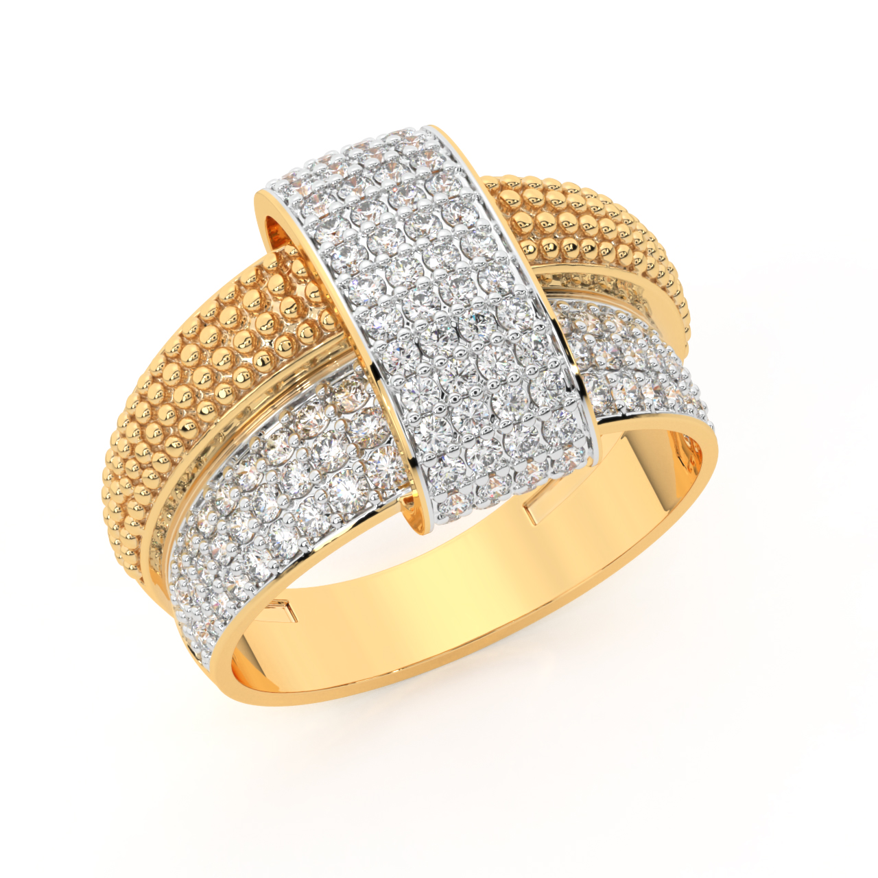 Edgy Formals Gold Diamond Ring