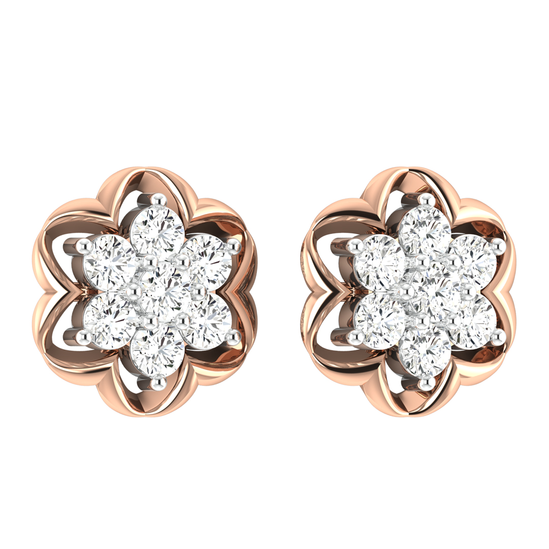 Claire Round Diamond Stud Earring