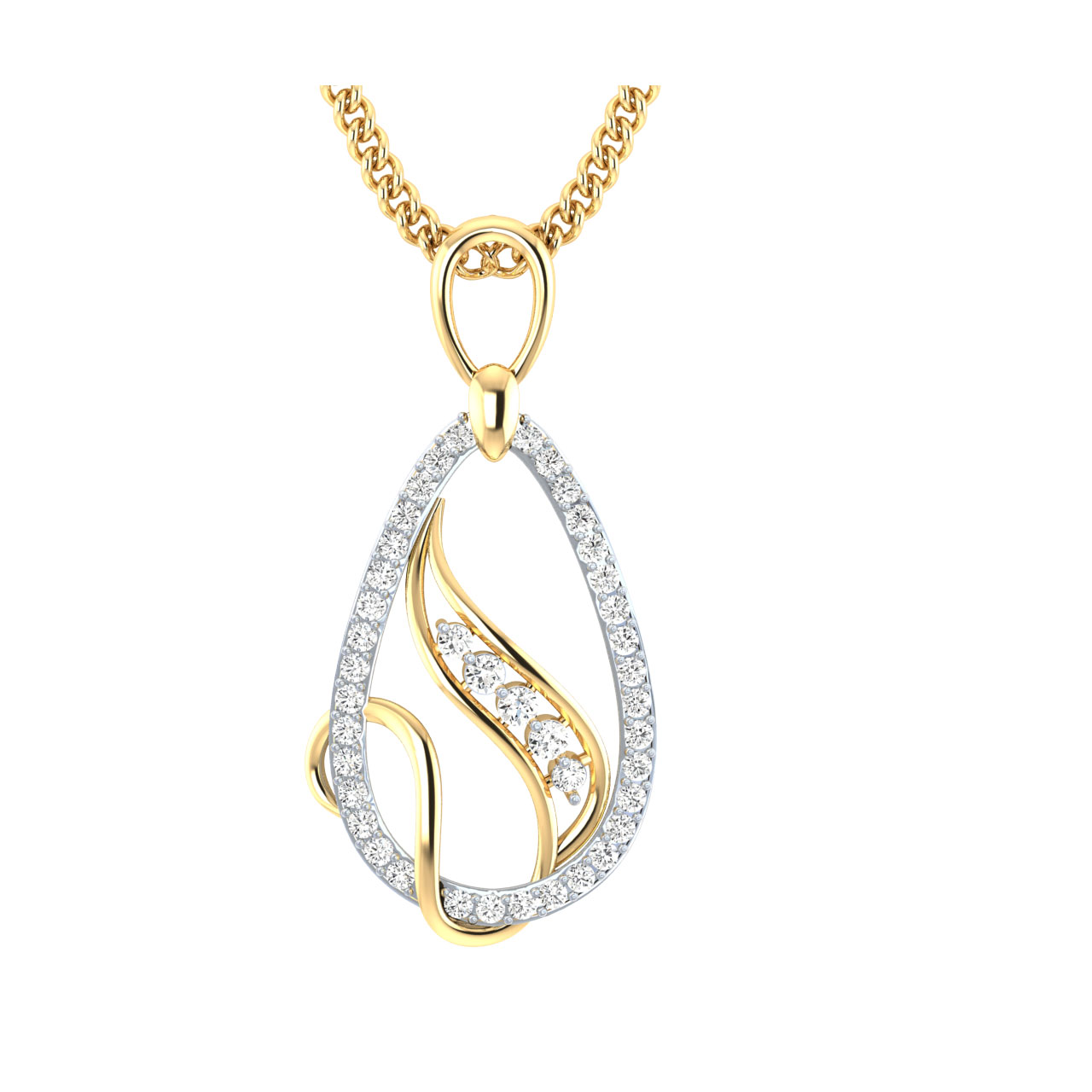 Adima Round Diamond Office Wear Pendant