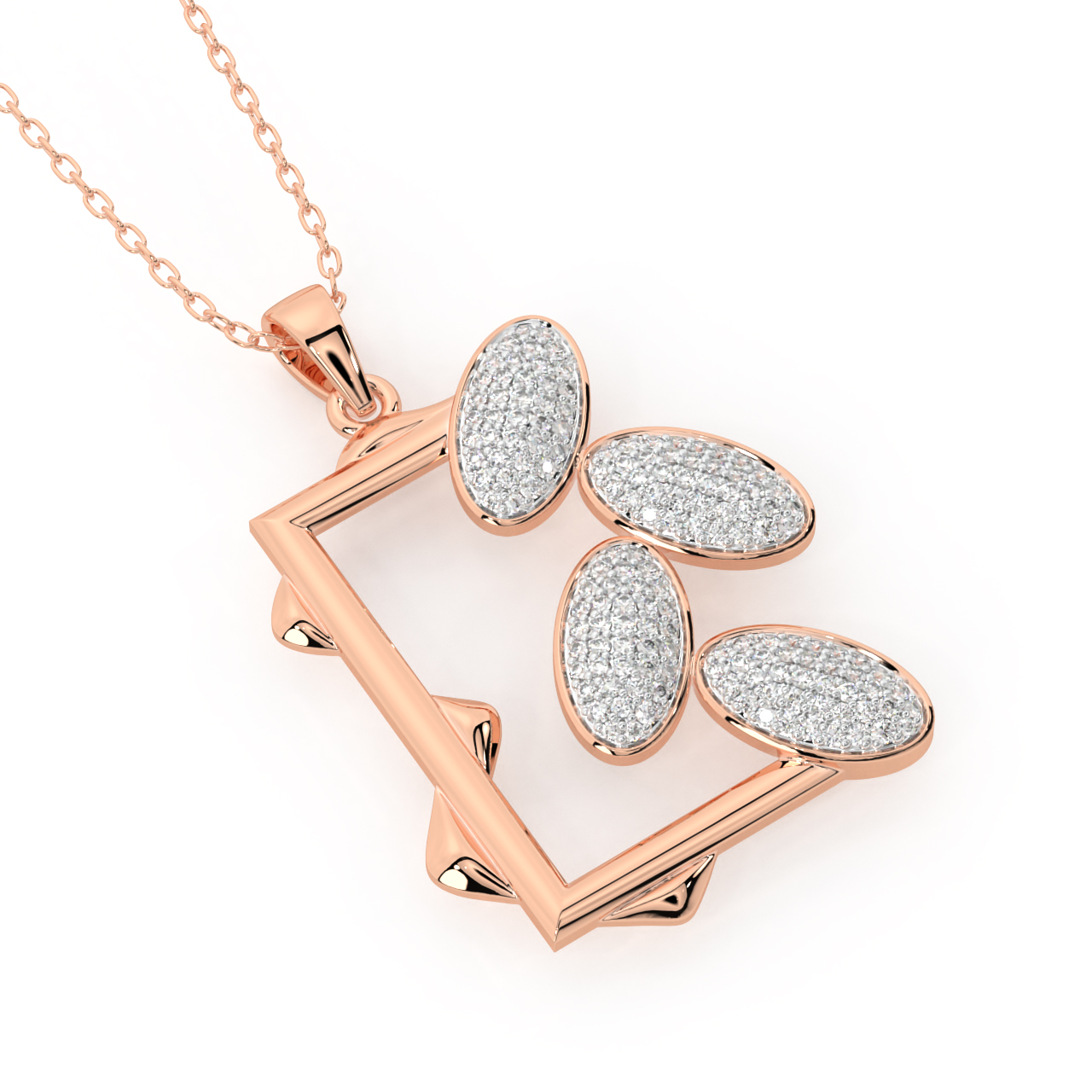 Stylish Windowpane Diamond Pendant