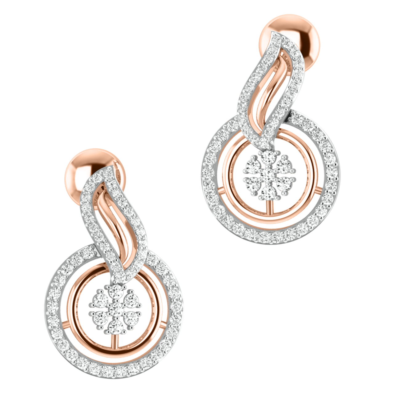 Remi Round Diamond Stud Earrings