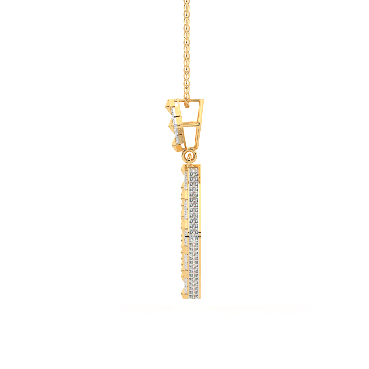 Golden Square Diamond Pendant