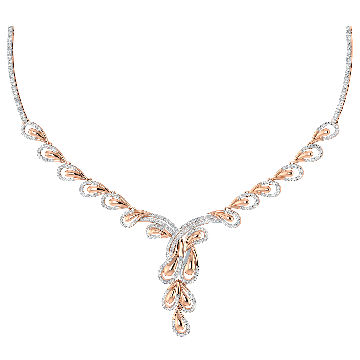 Rabiya Trickle Design Diamond Necklace