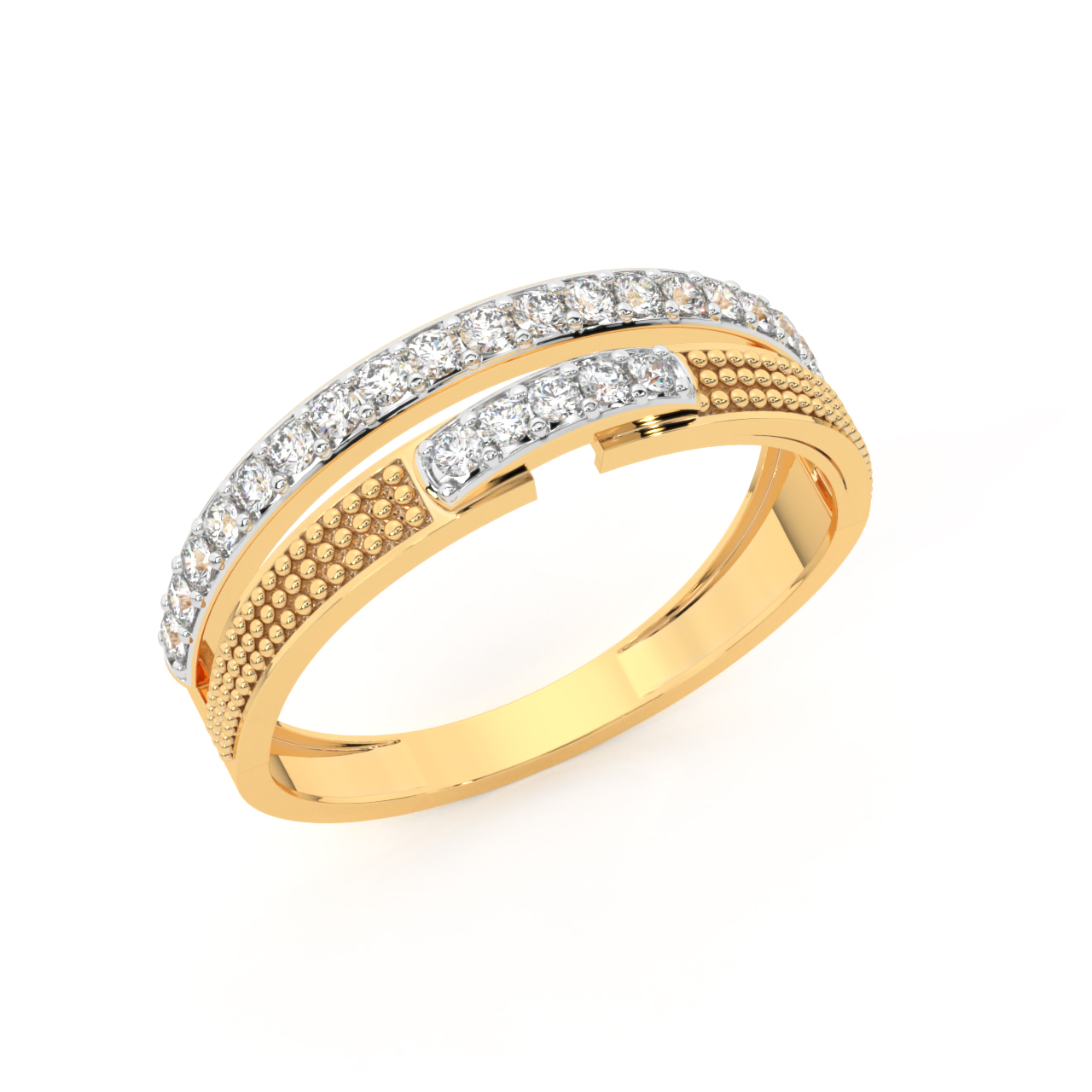 Gold Flow N Flare Diamond Ring