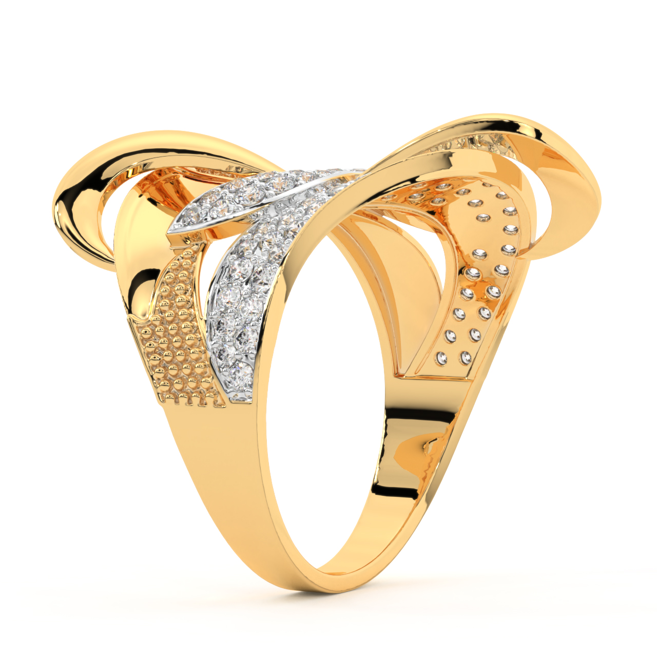 Stylish Gold Diamond Engagement Ring