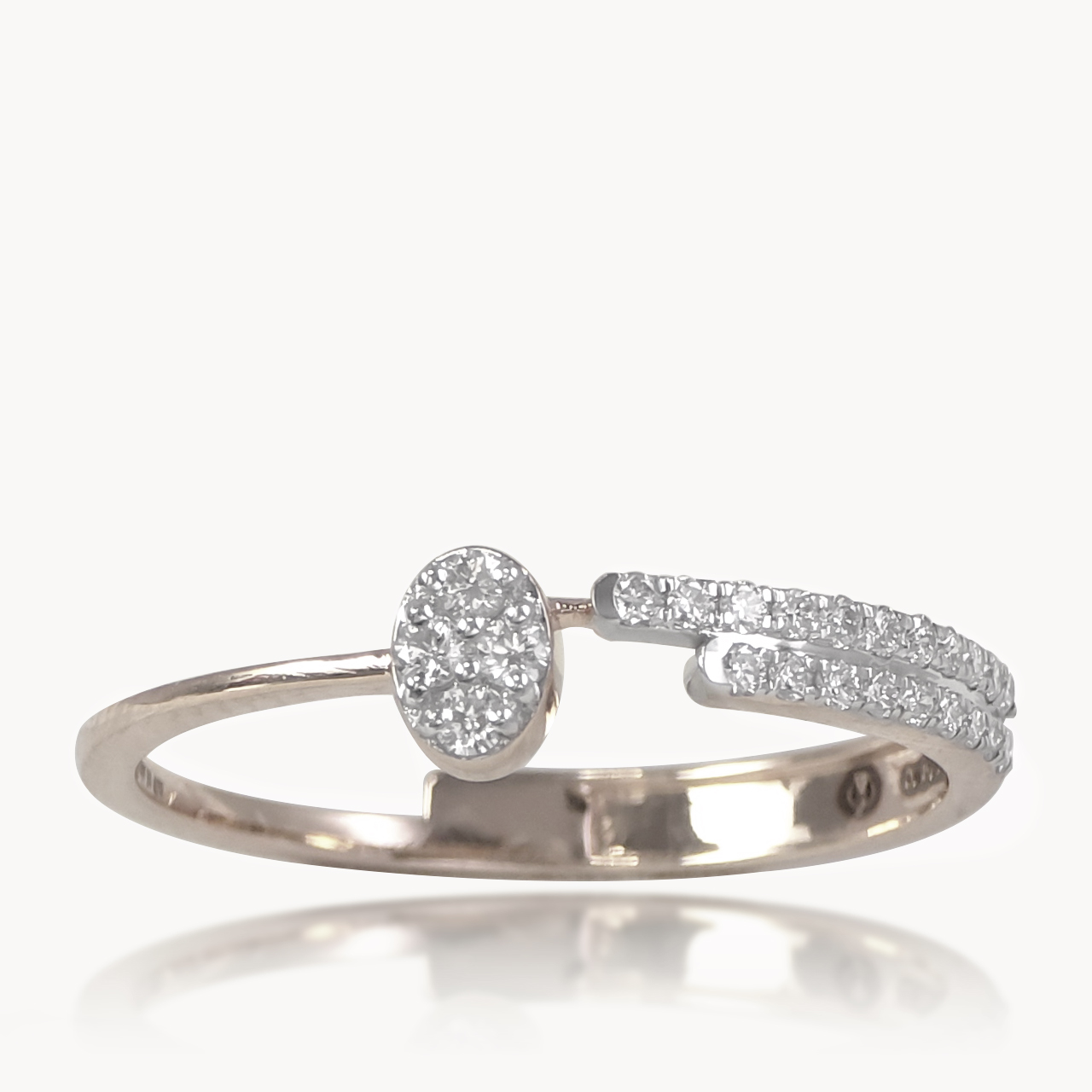 Oval Split Shank Diamond Ring