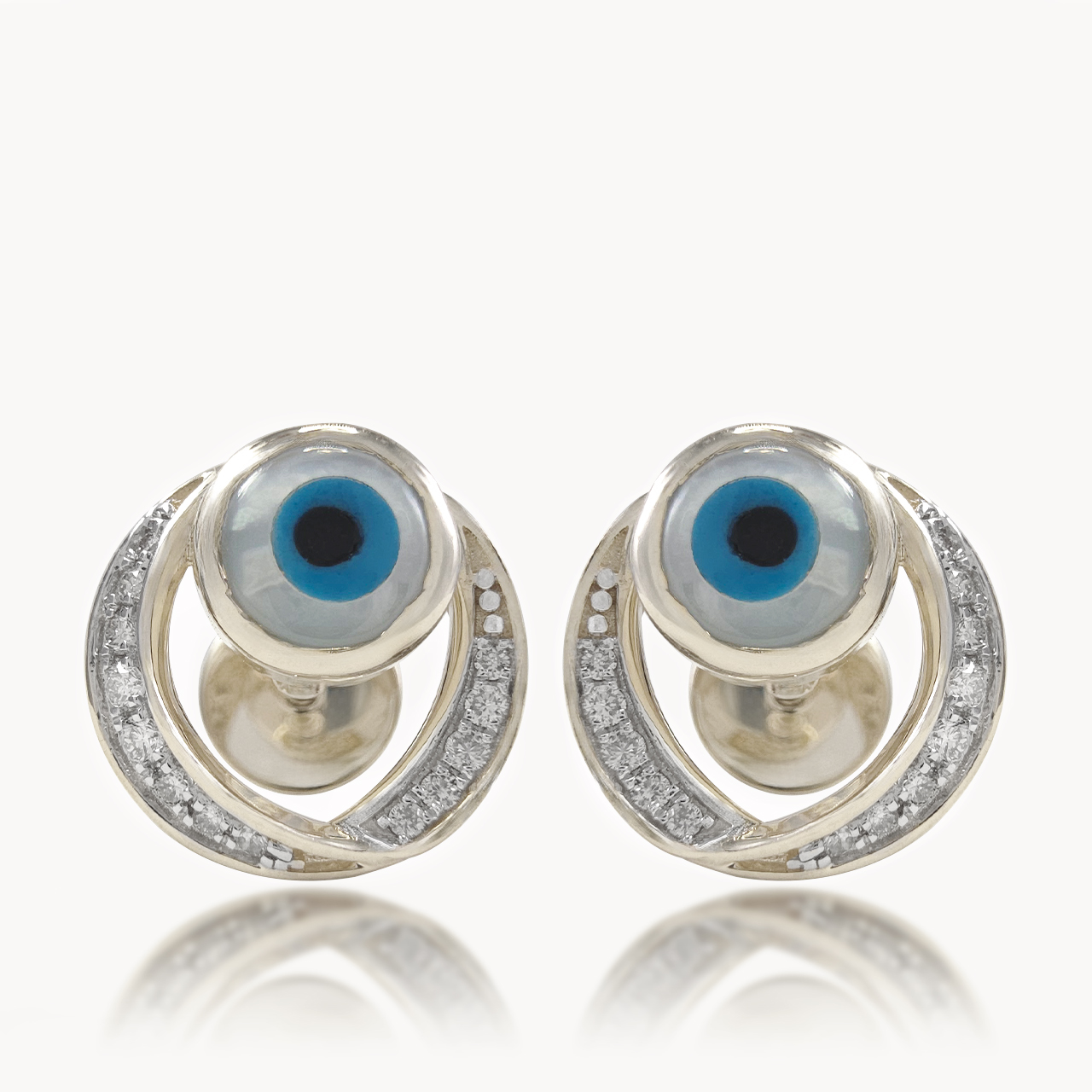 Mystic Evil Eye Diamond Studs