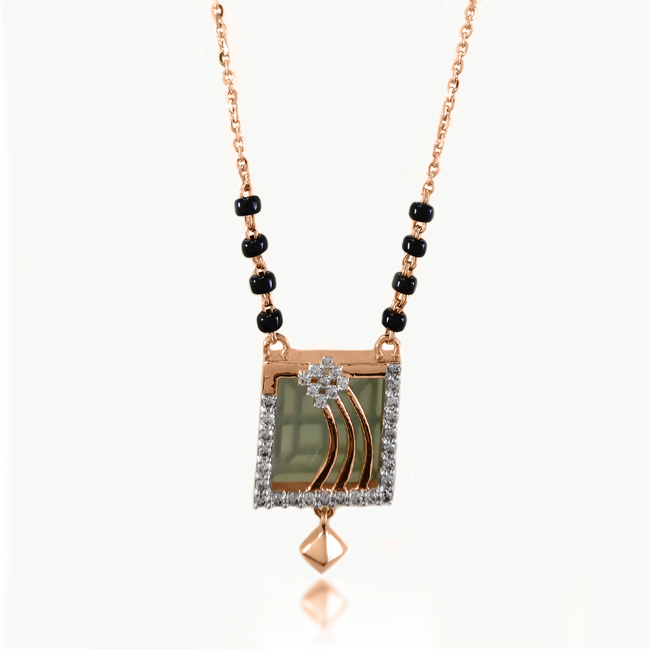 Millie Gray Stone Square Diamond Mangalsutra
