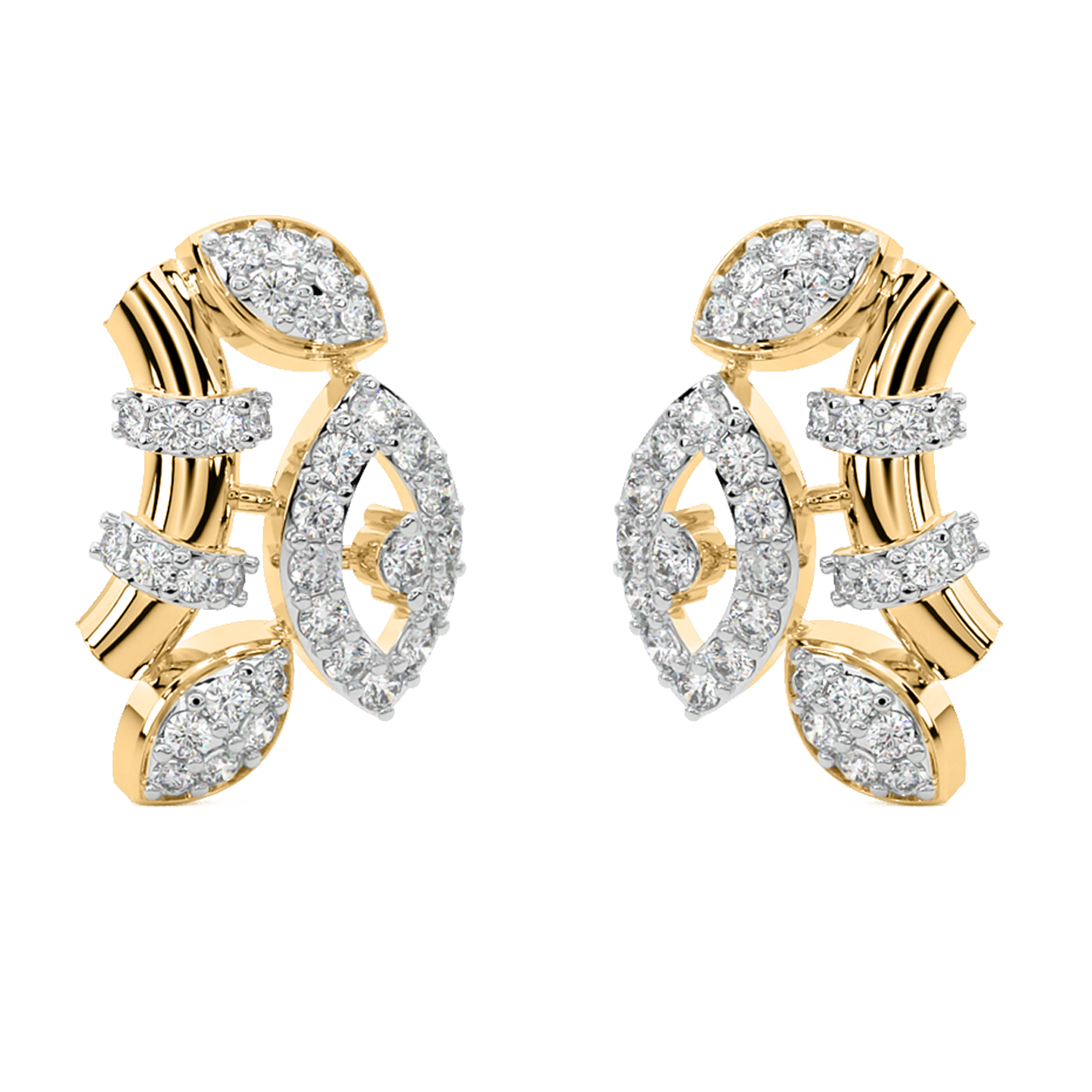 Buy Fiona Round Diamond Stud Earrings Online