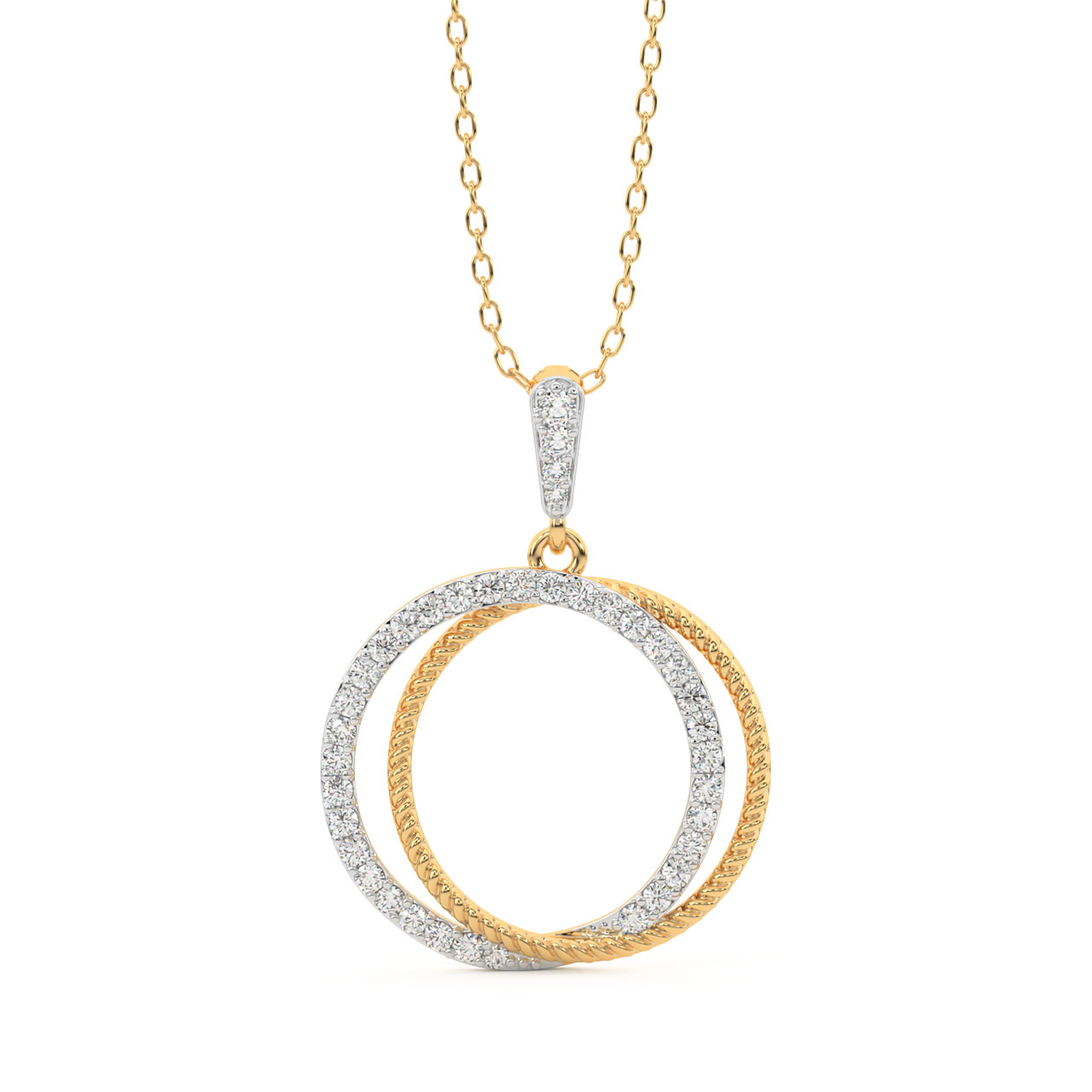 Wesley Round Diamond Pendant Set