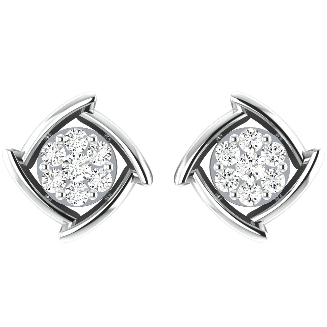 Kano Round Diamond Stud Earrings