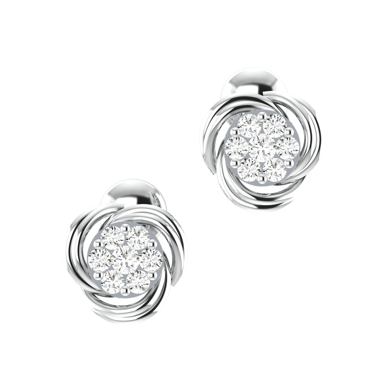 Takane	 Round Diamond Stud Earrings