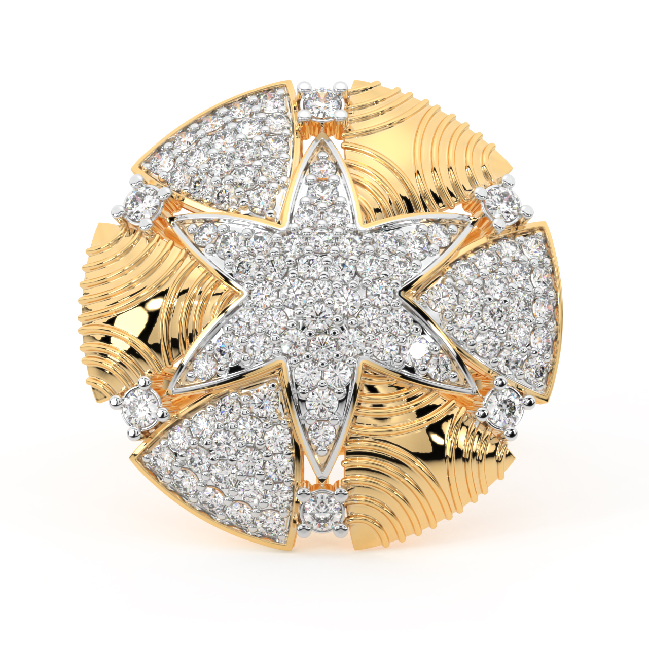 Golden Star Diamond Engagement Ring