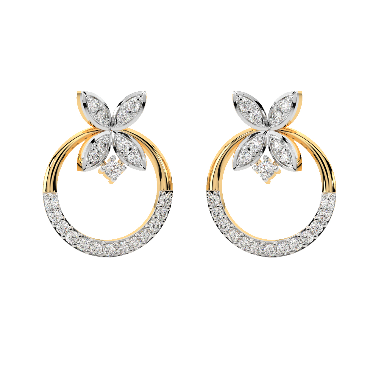 Amelia Round Diamond Stud Earrings