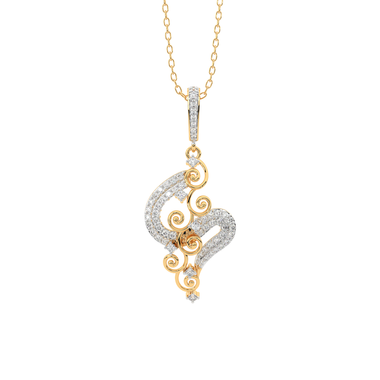 Designer Serpent Diamond Pendant