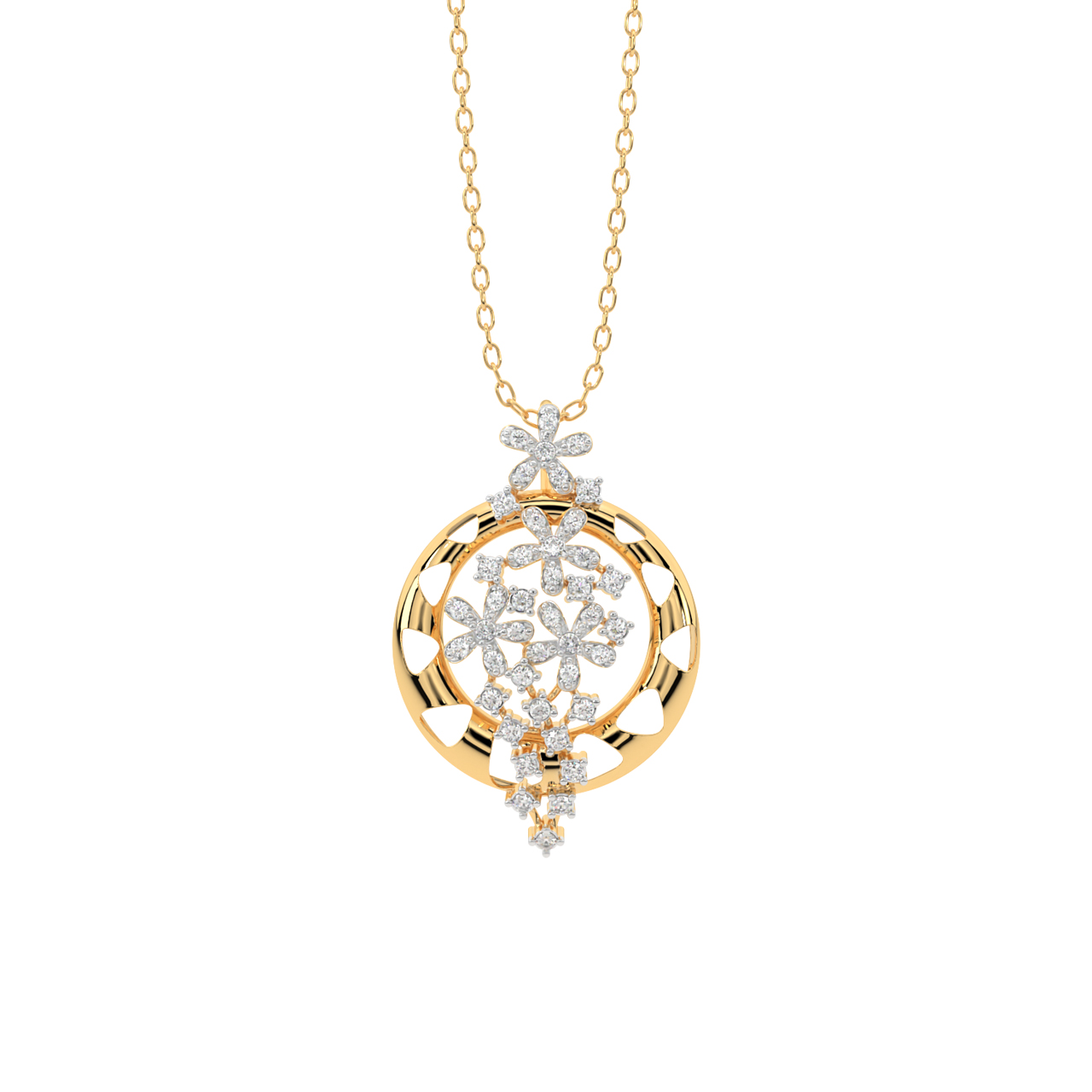 Pave Diamond Daisy Pendant Necklace - Nuha Jewelers