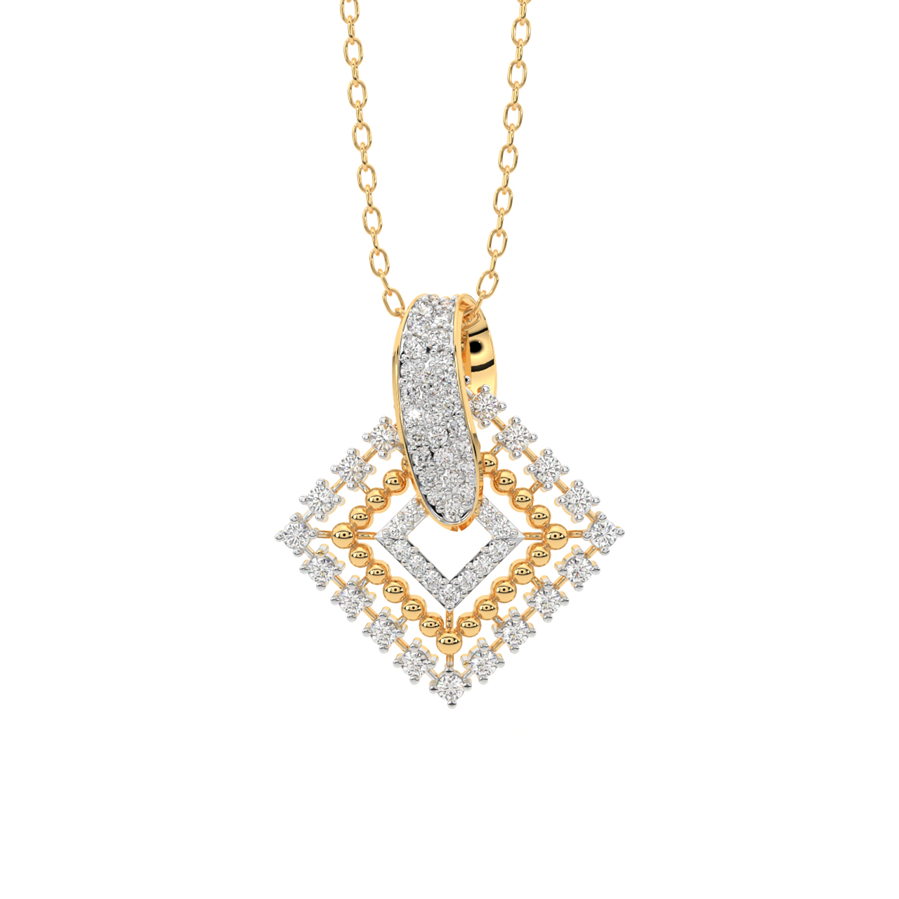 Designer Square Diamond Pendant