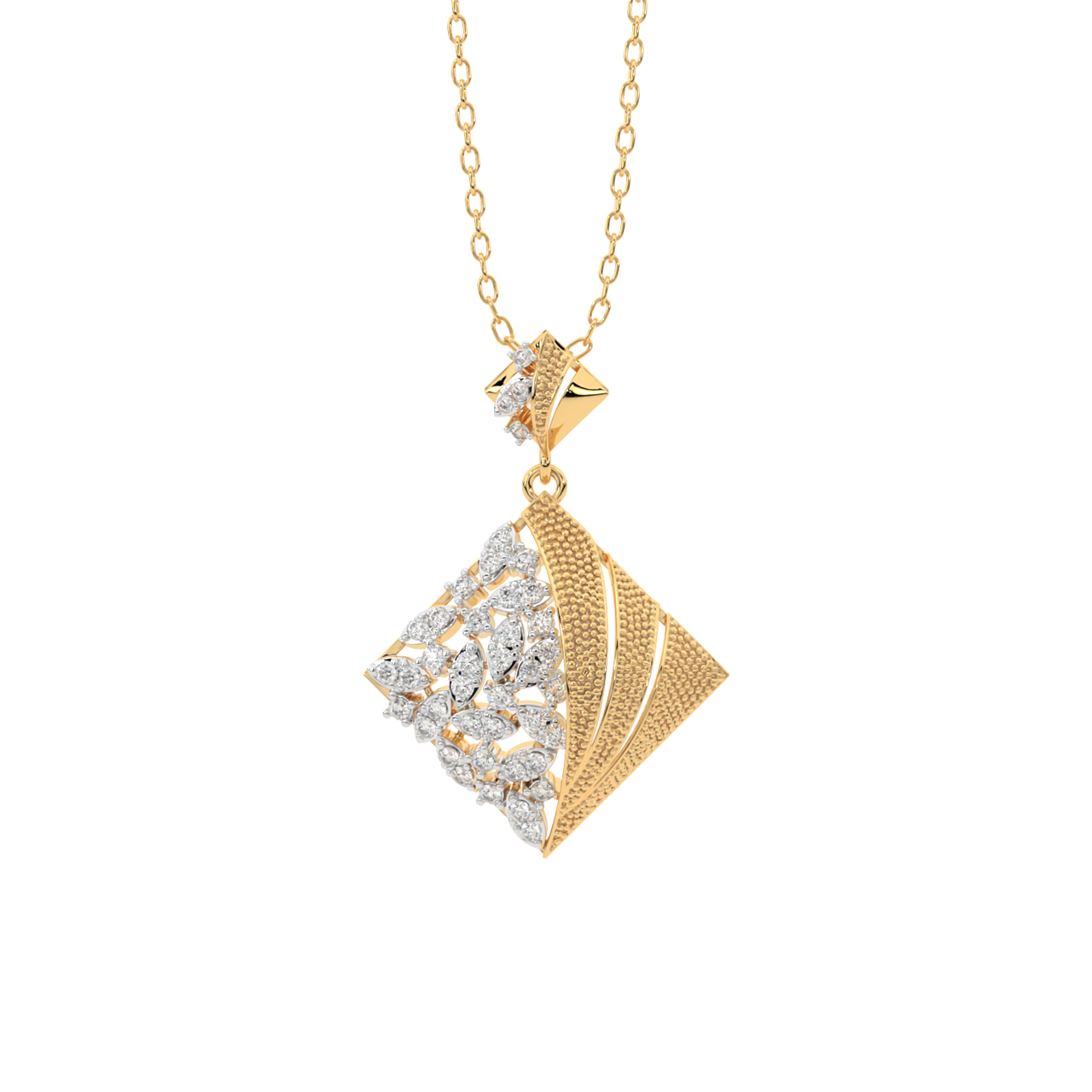 All Square Diamond Pendant