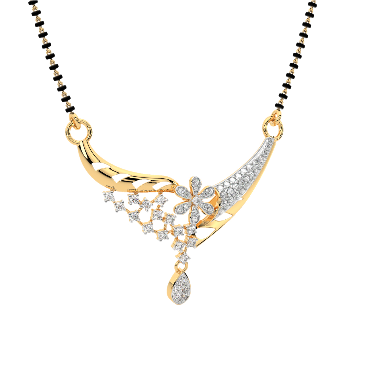 Simple Diamond Mangalsutra With Chain