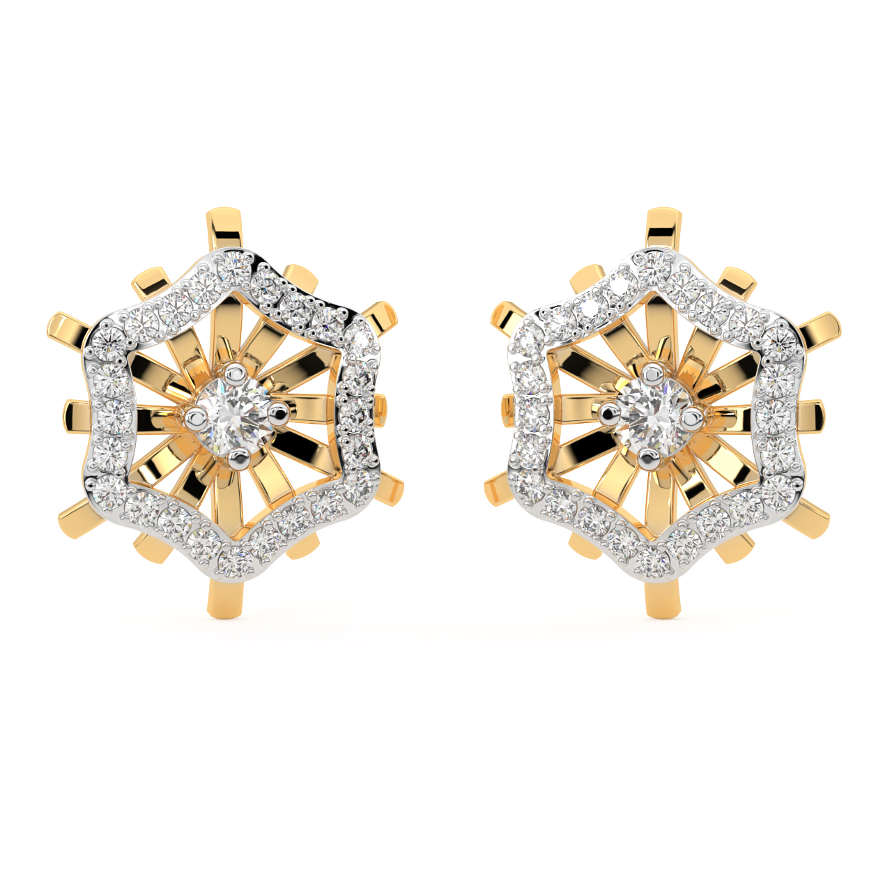 Sparkly Nuttallii Diamond Stud Earrings