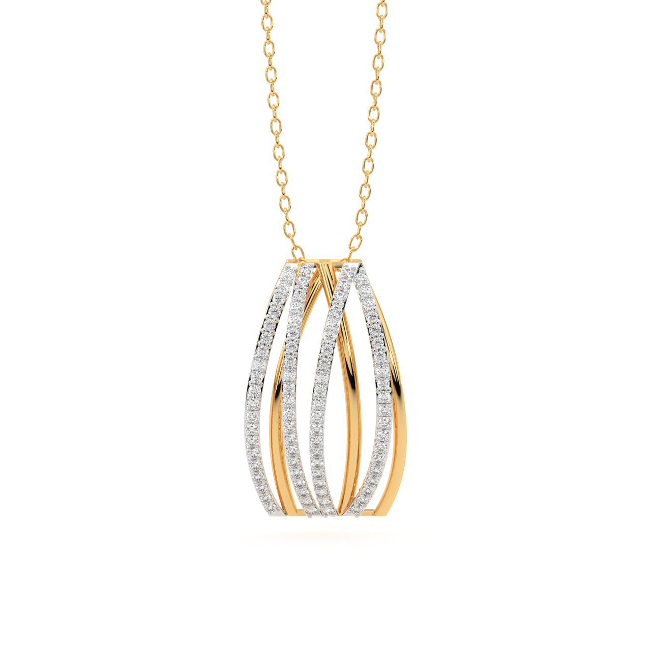 Frost on Gold Diamond Pendant