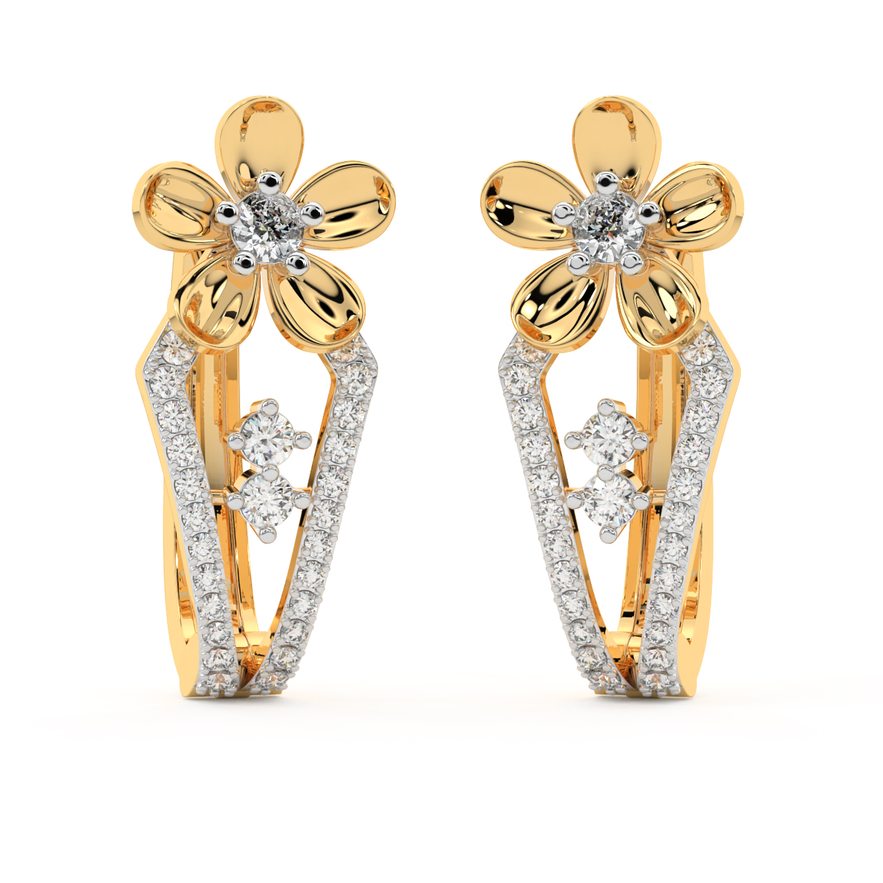 A Lily Link Diamond Earrings