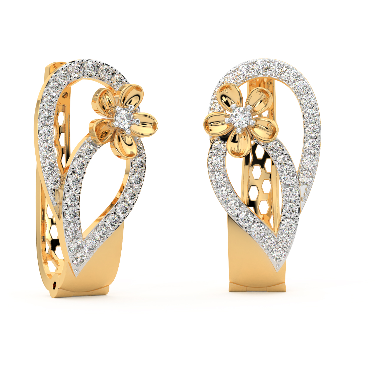 Floral Knights Diamond Earrings