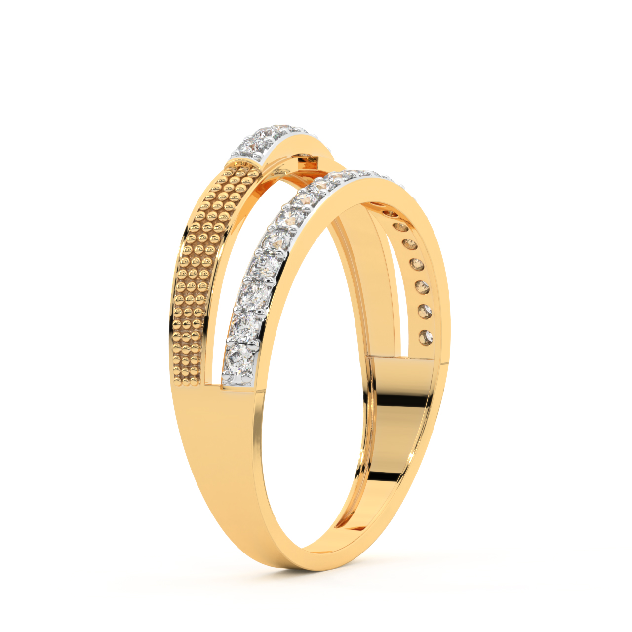 Gold Flow N Flare Diamond Ring