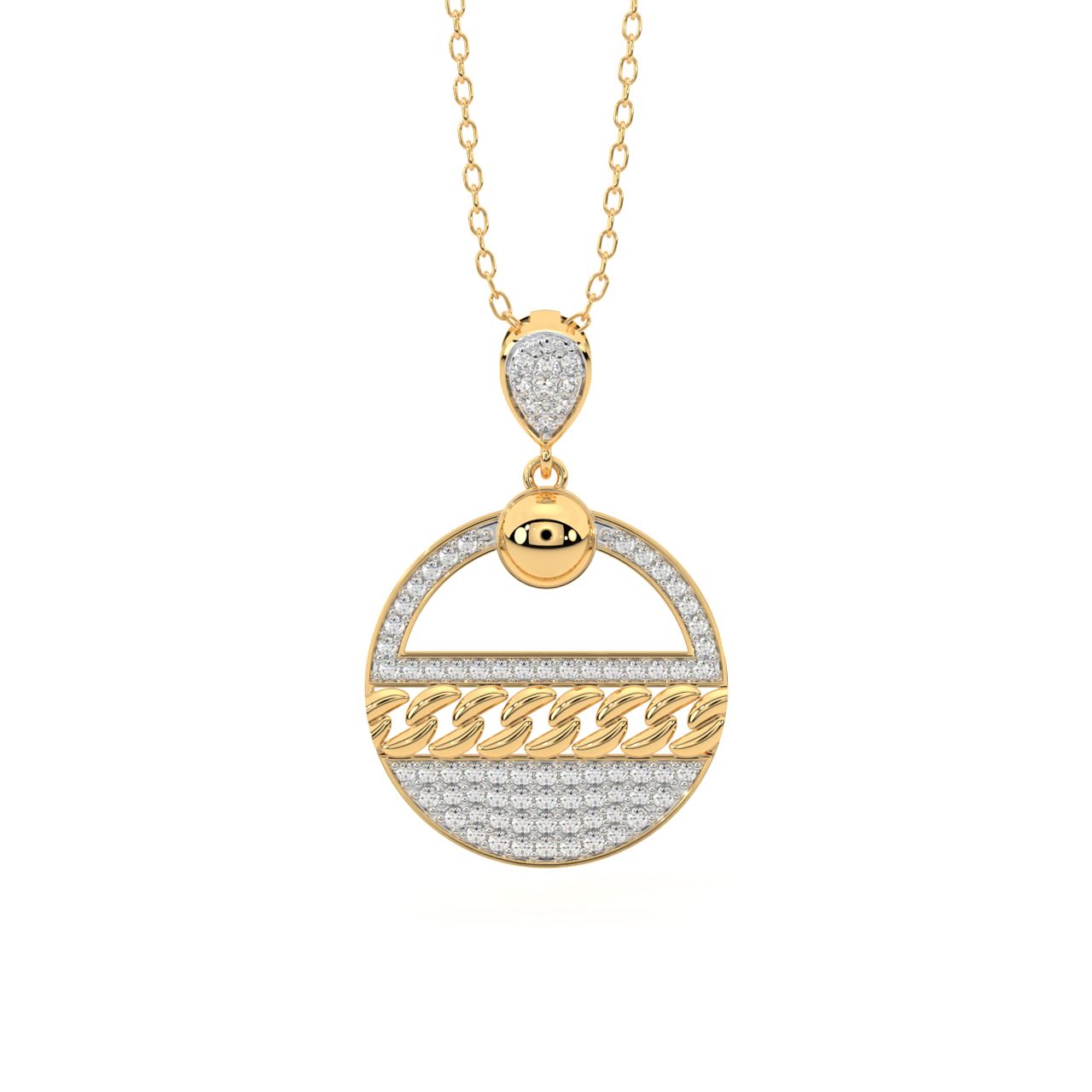 Stylish Orbit Diamond Pendant