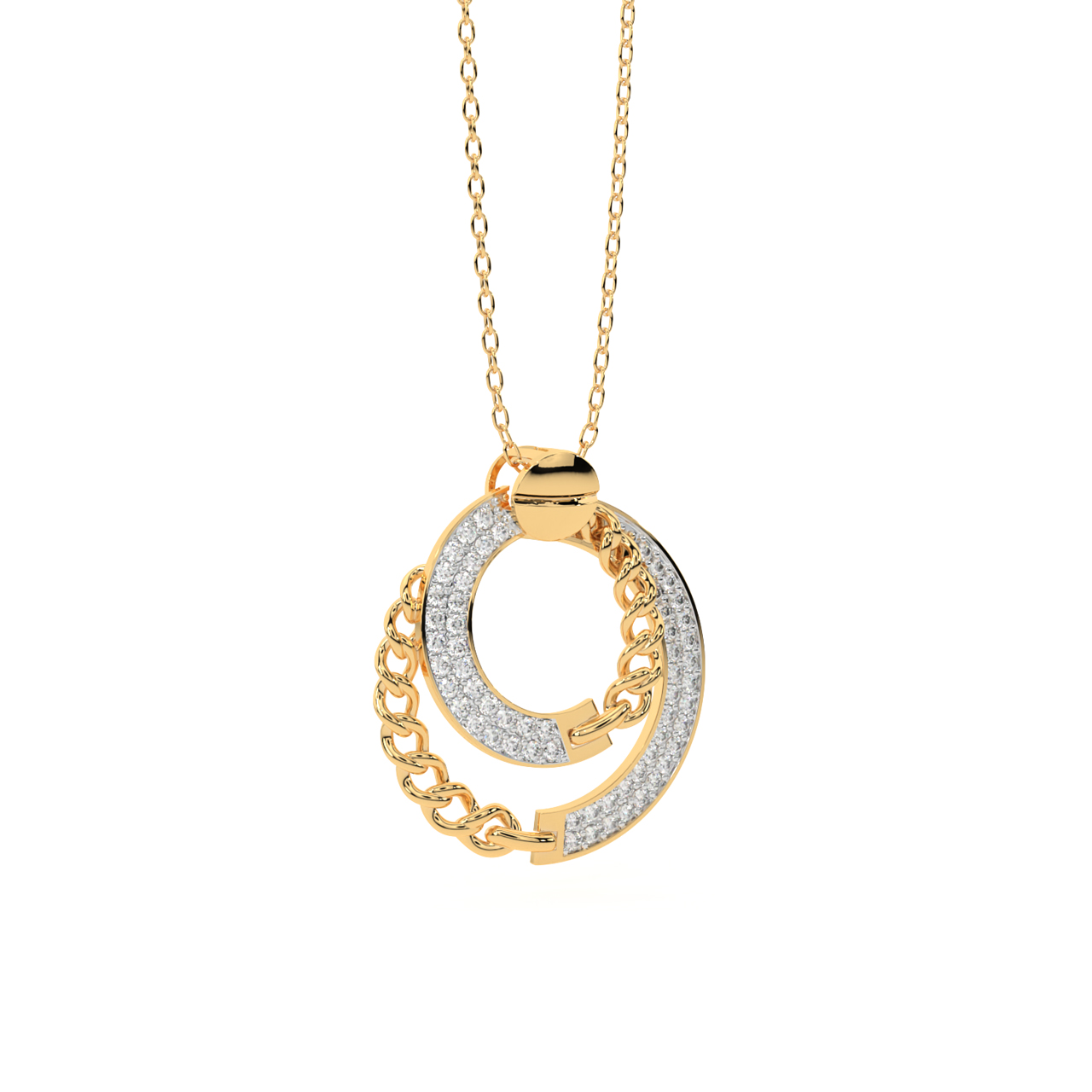 Boteh Beauty Gold Diamond Pendant