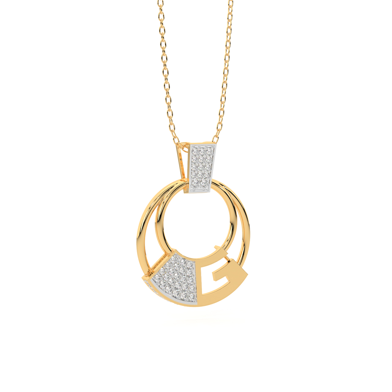 Golden Dome Diamond Pendant