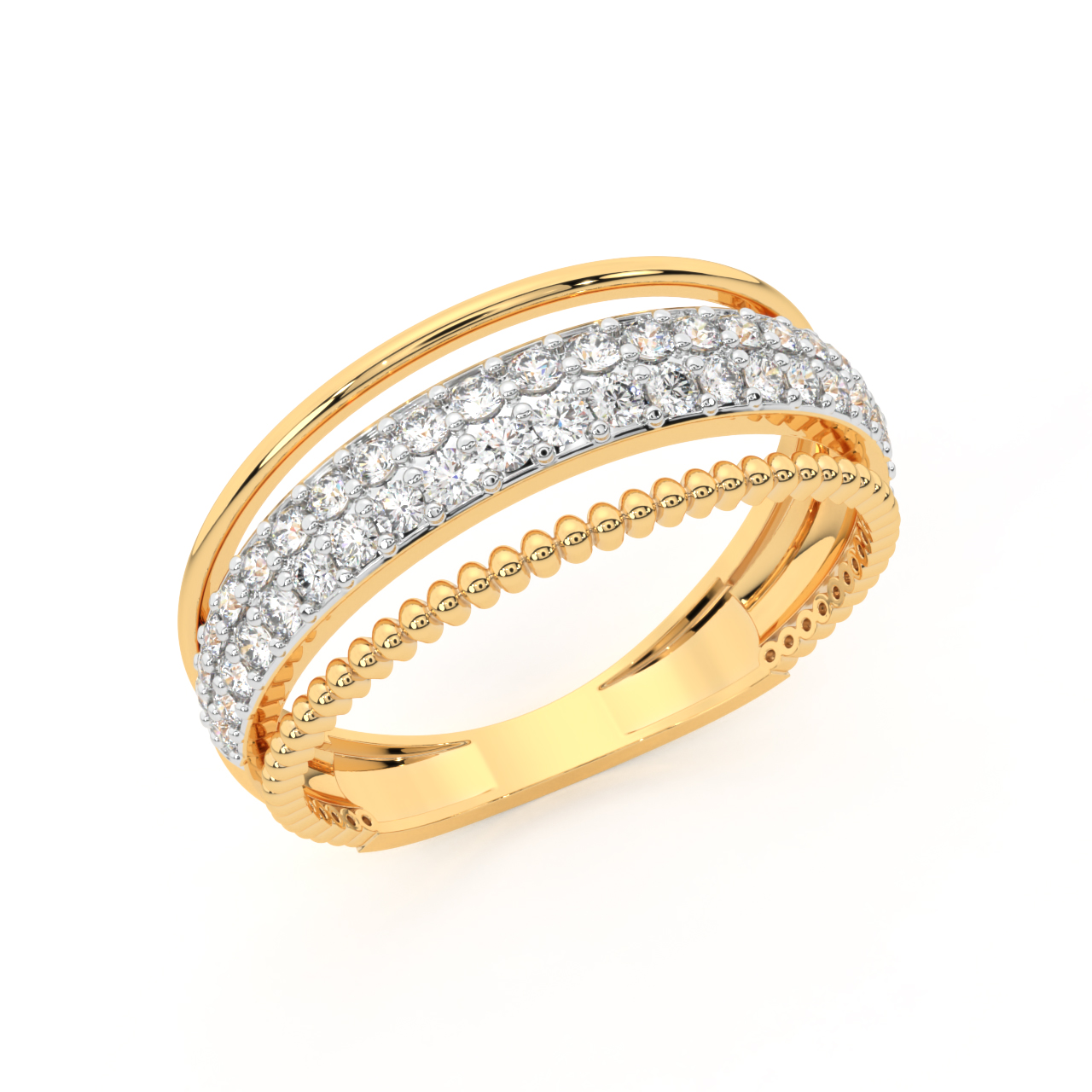 Sun Stripes Diamond Engagement Ring