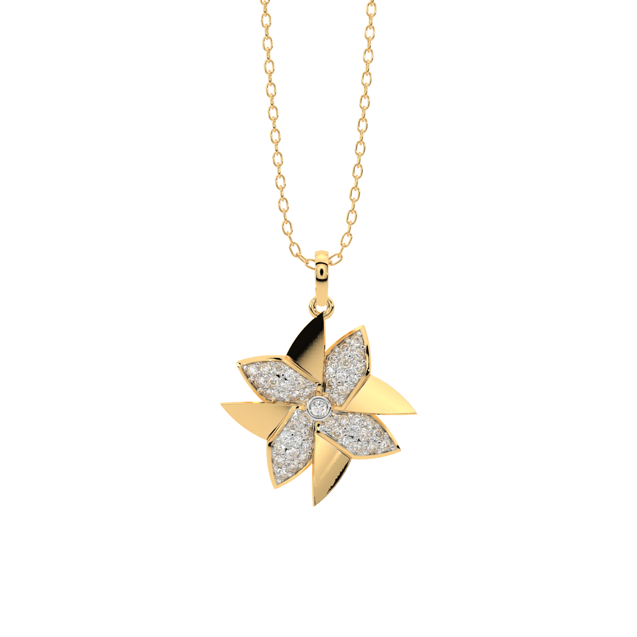 Wind Mill Diamond Pendant