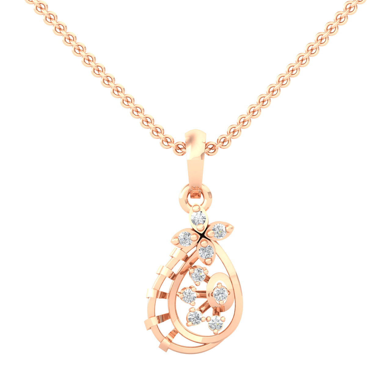 Lice Round Diamond Office Wear Pendant 