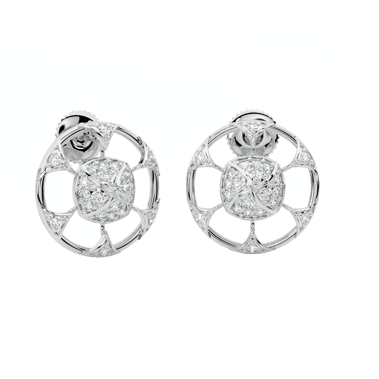 Nari Round Diamond Stud Earrings