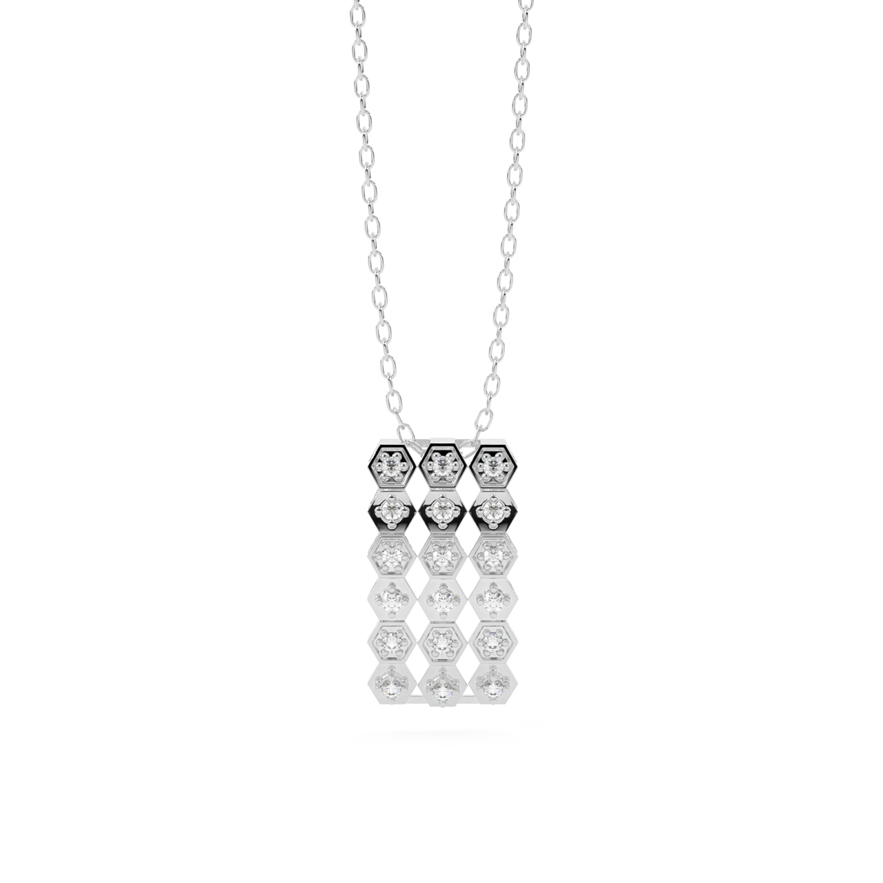 Bar Pattern Diamond Pendant