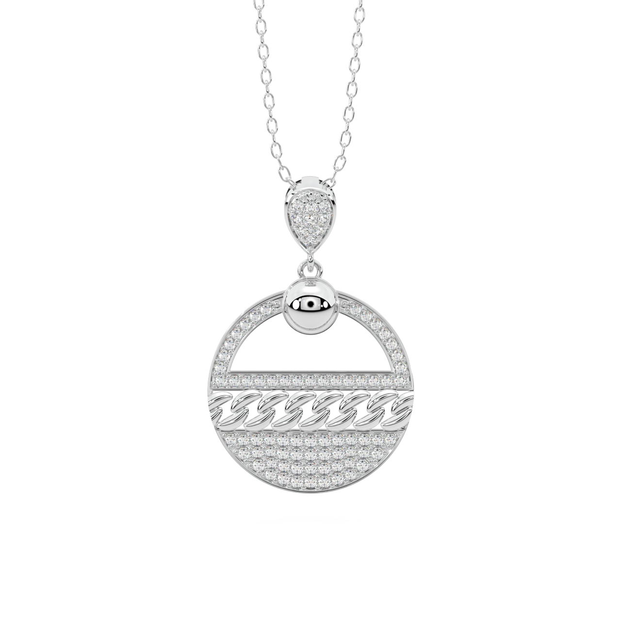 Stylish Orbit Diamond Pendant