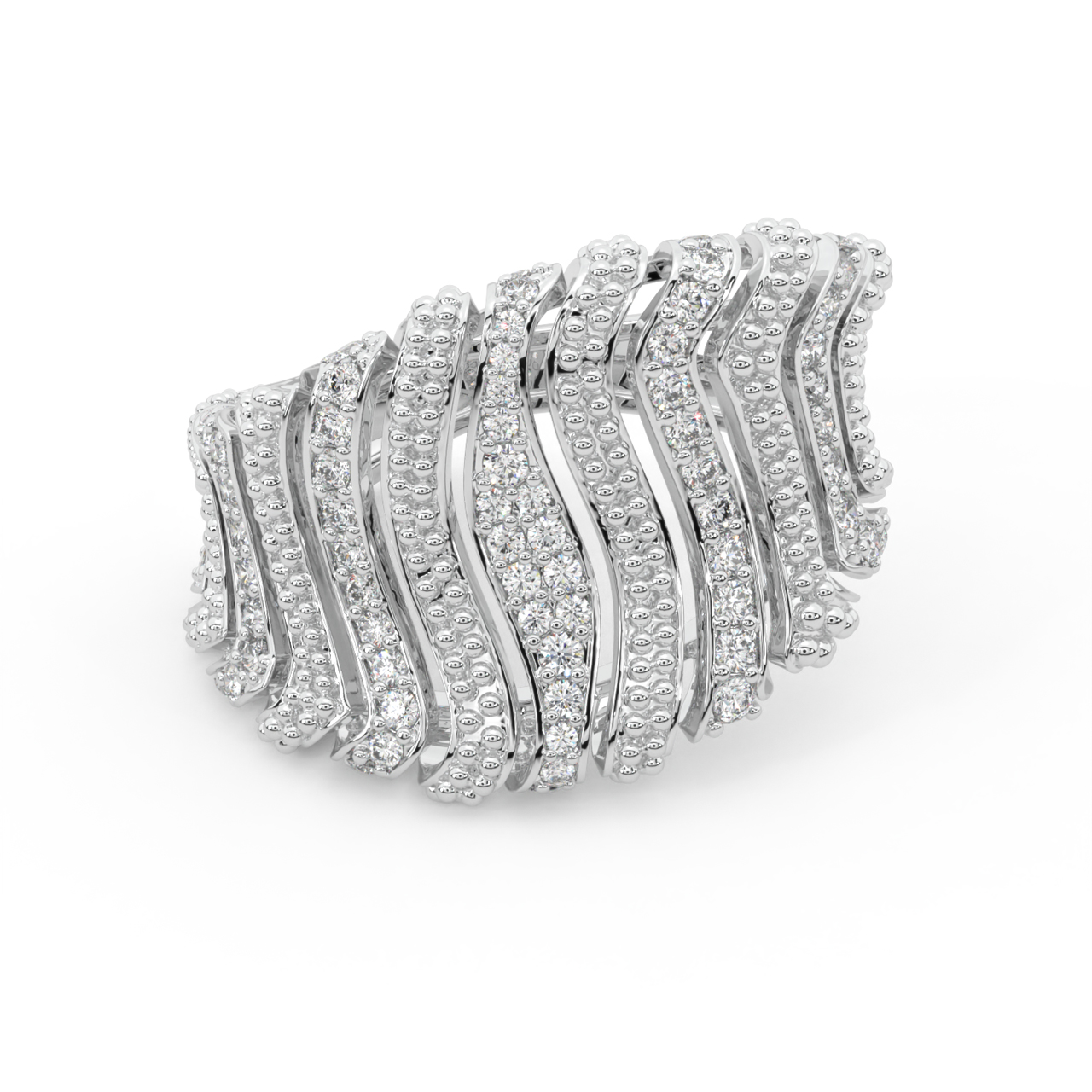 Wavy Design Diamond Ring