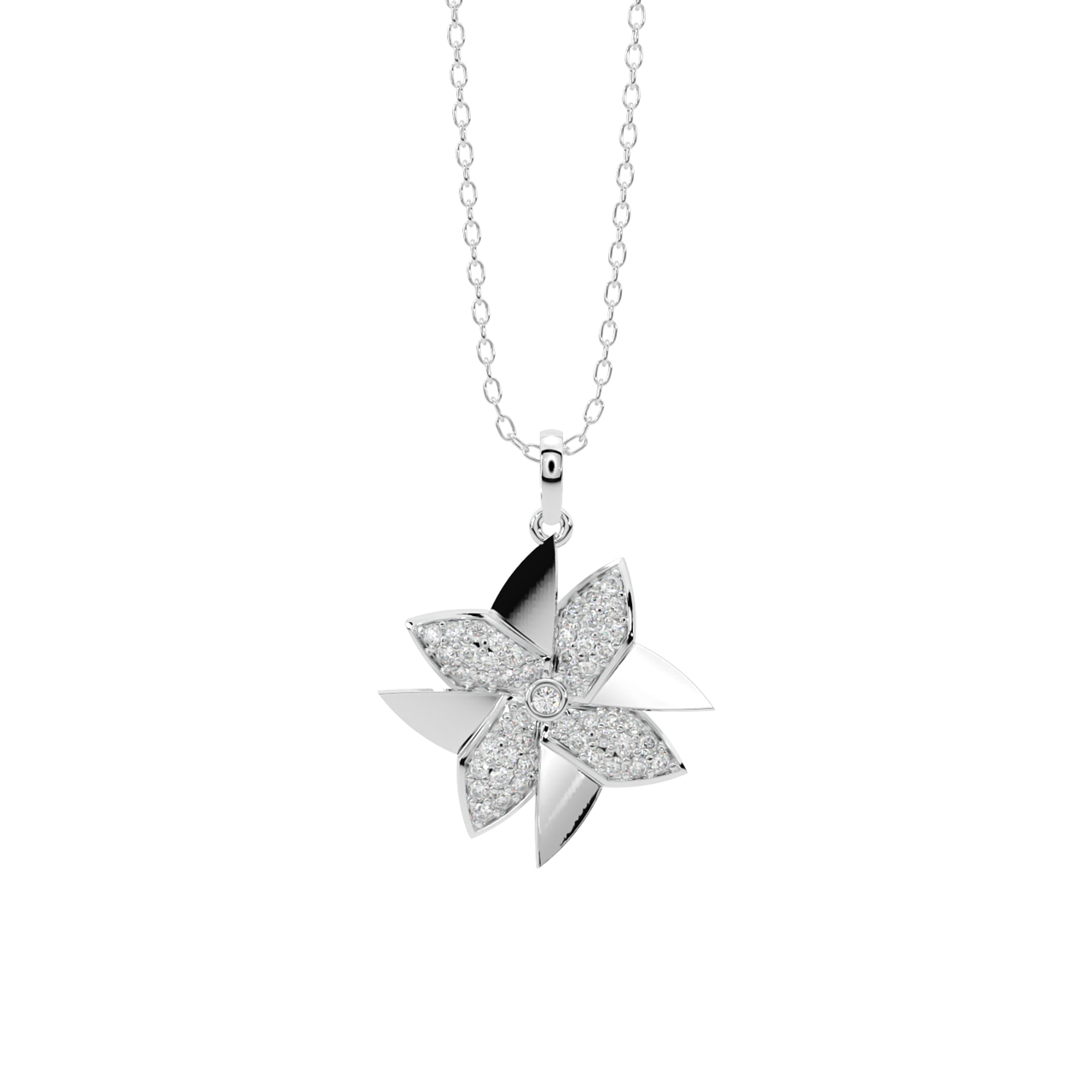 Wind Mill Diamond Pendant