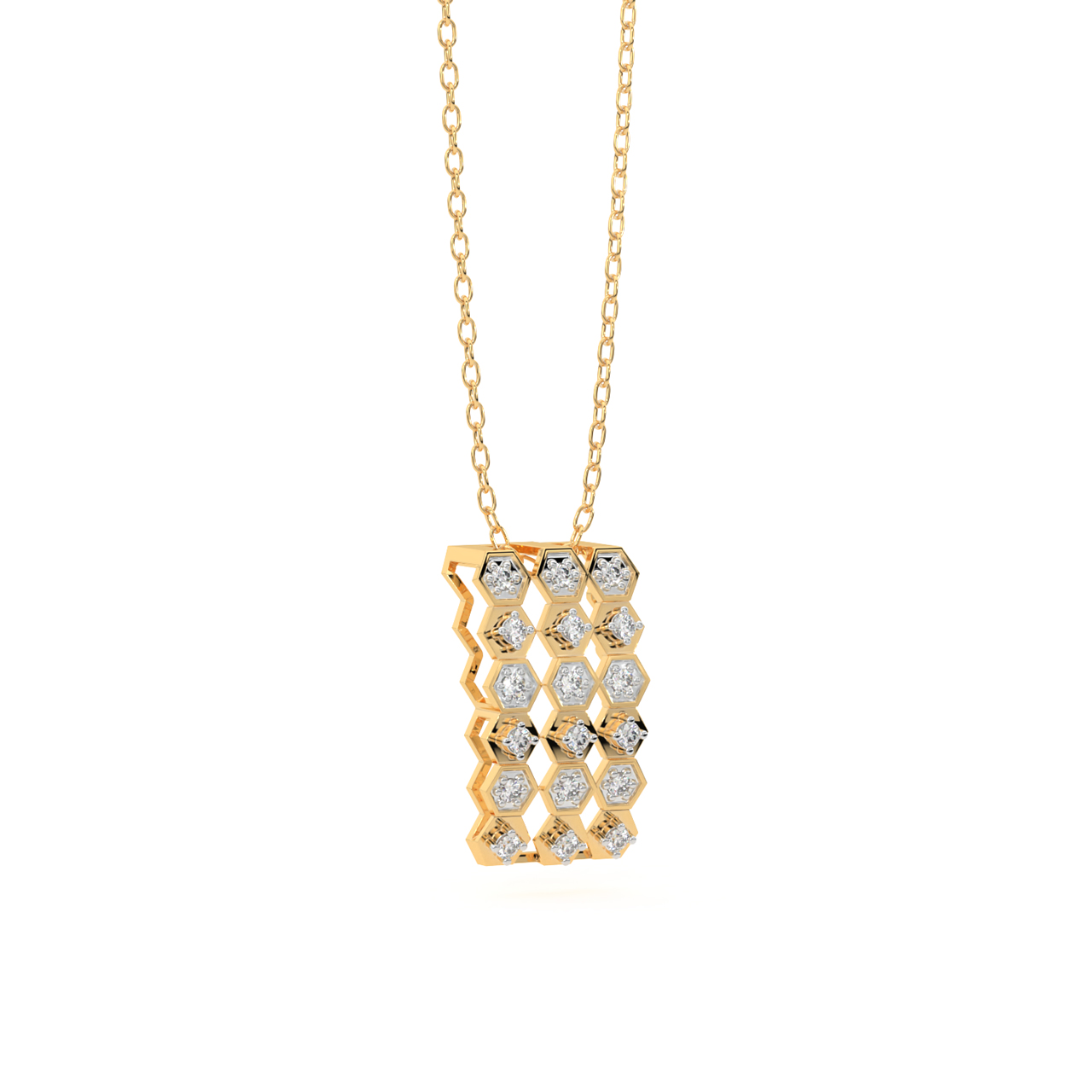 Bar Pattern Diamond Pendant