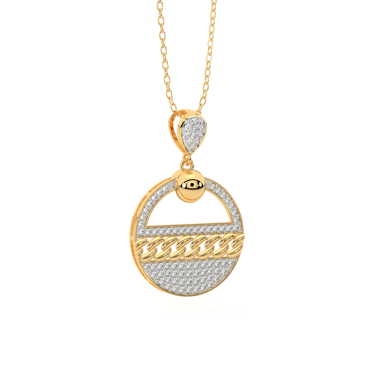 Stylish Orbit Diamond Pendant