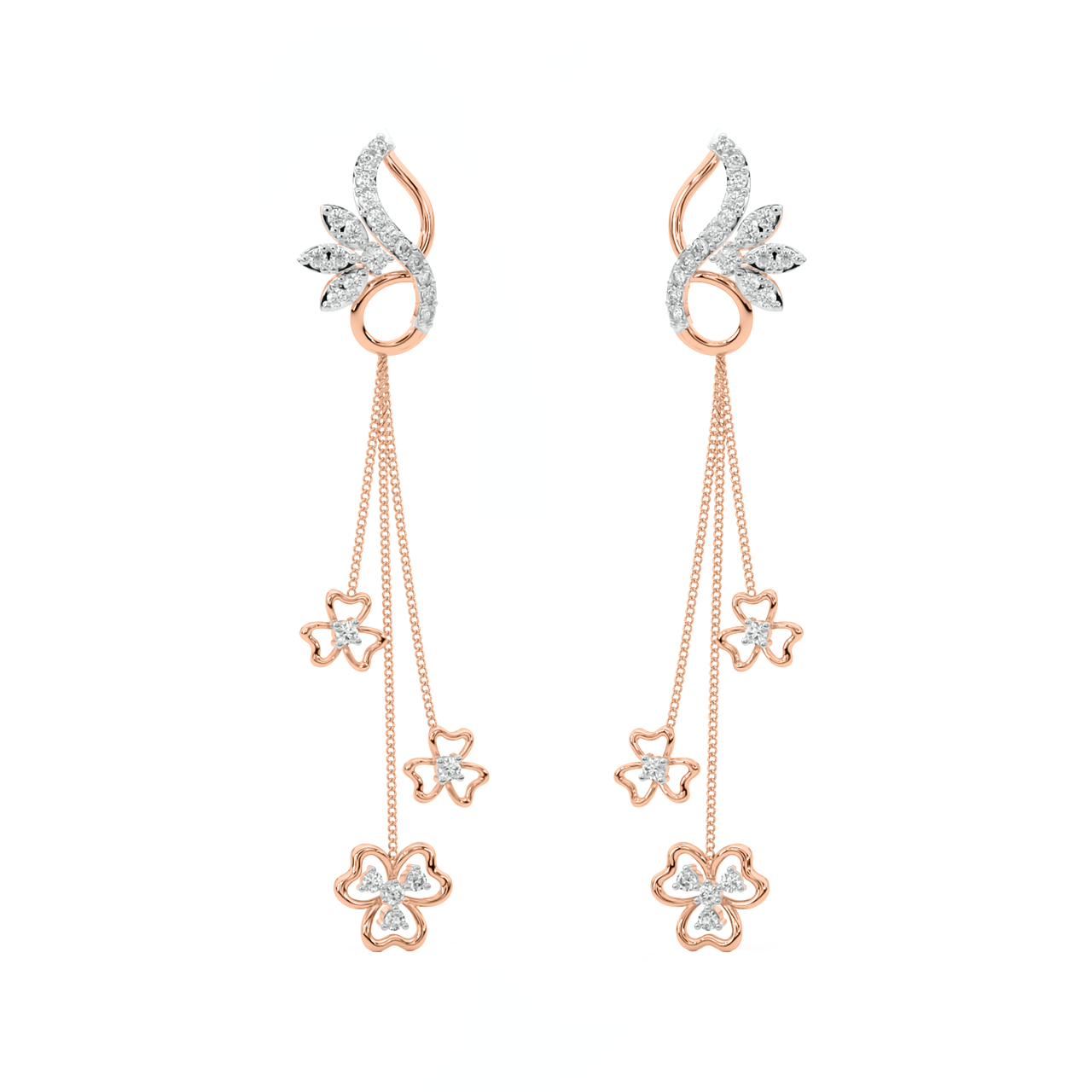 Nen Round Diamond Dangler Earrings